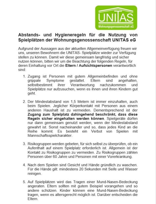 Hygieneregelnauf Spielplätzen in Delitzsch